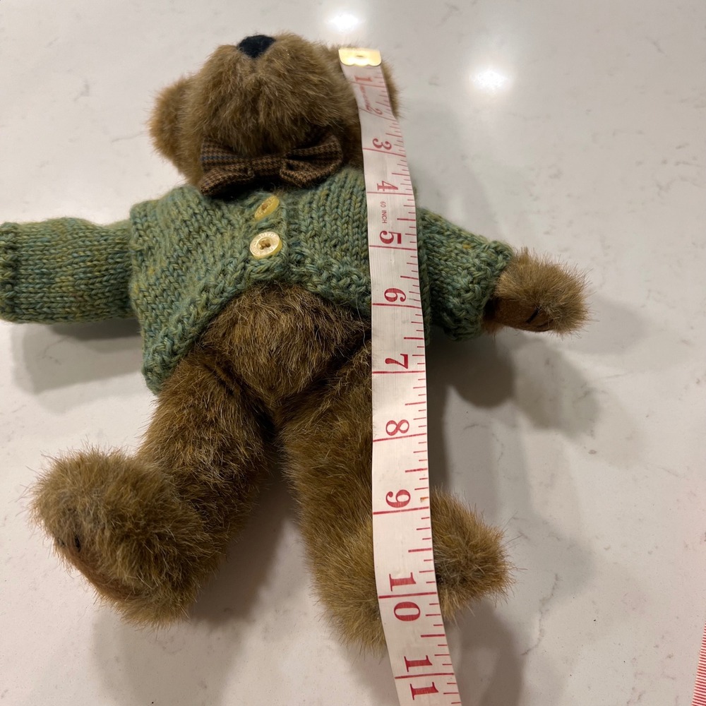 Vtg. Boyds Collection J.B. Bean Series Brown Plush Teddy Bear Green Sweater - Picture 8 of 9